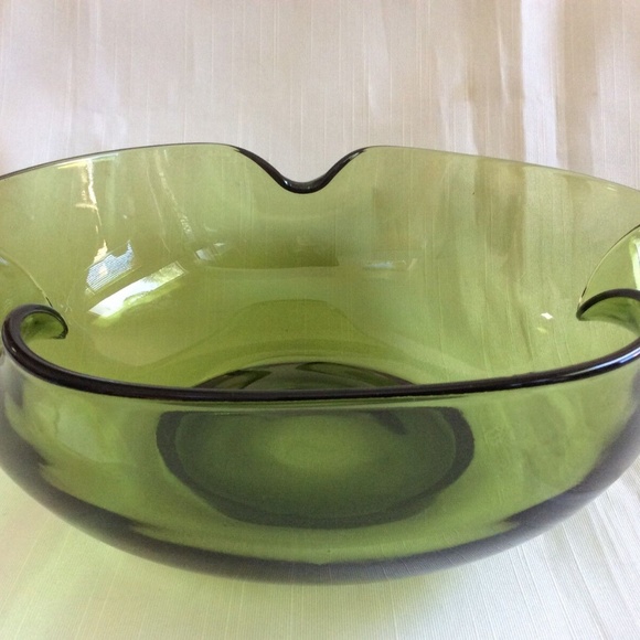 Vintage Mid century clear green glass bowl - Picture 3 of 5